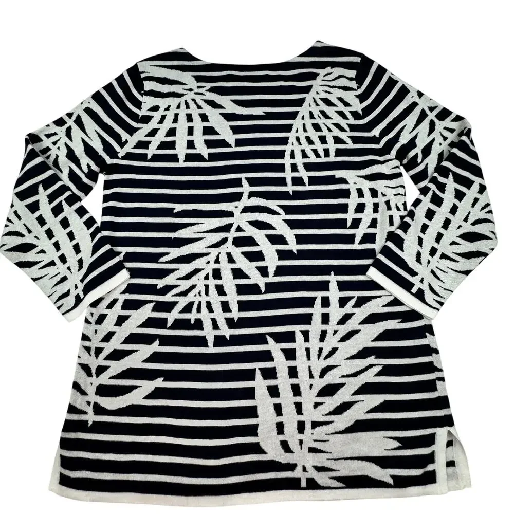 Tommy Bahama Super Soft Lightweight Cotton Tropical Stripe Print Top Women's S - Picture 2 of 4